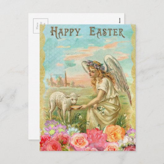 happy easter angel feestdagenkaart (Voorkant / Achterkant)