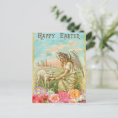  Happy Easter Angel-lammeren Briefkaart (Staand voorkant)