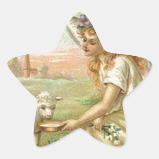 happy easter angel ster sticker (Voorkant)