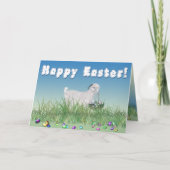 Happy Easter Angora Doe Goat Feestdagen Kaart (Voorkant)