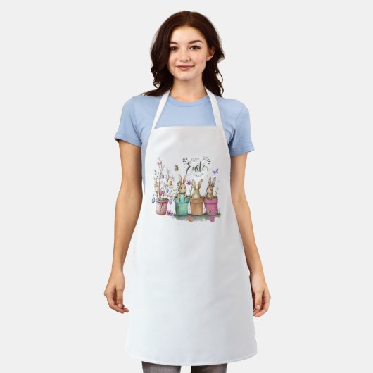Happy Easter Apron Schort (Gedragen)