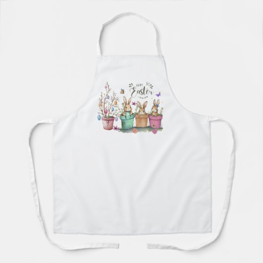 Happy Easter Apron Schort (Voorkant)