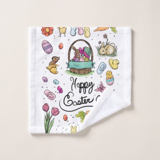 Happy Easter Art Bad Handdoek (Wasdoekje)