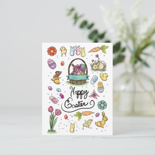 Happy Easter Art Briefkaart (Staand voorkant)