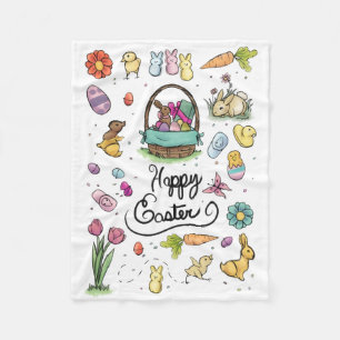 Happy Easter Art Fleece Deken