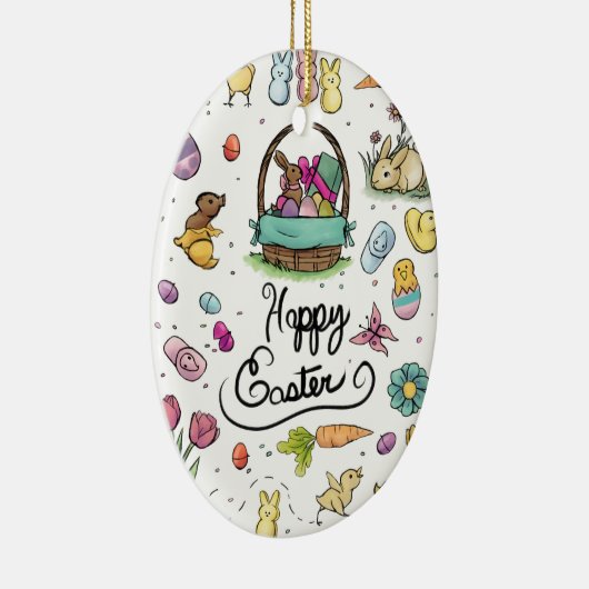 Happy Easter Art Keramisch Ornament (Rechts)