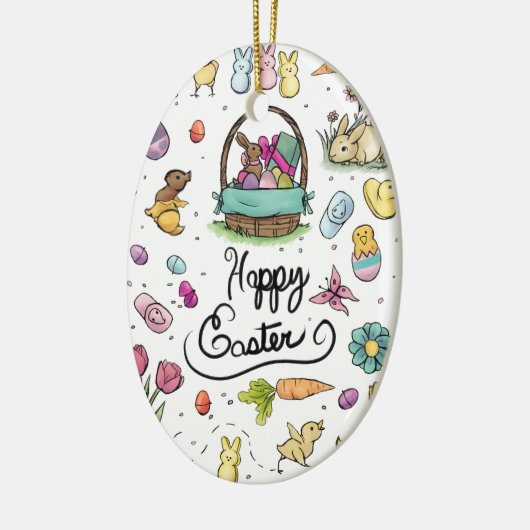 Happy Easter Art Keramisch Ornament (Links)