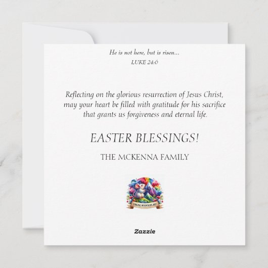 Happy Easter Art Nouveau Glas in lood Vlinders Feestdagenkaart (Achterkant)