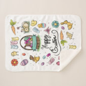 Happy Easter Art Sherpa Deken (Voorkant (horizontaal))