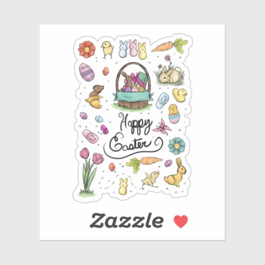 Happy Easter Art Sticker (Vel)