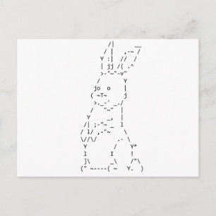 Happy Easter ASCII Bunny Art Feestdagenkaart