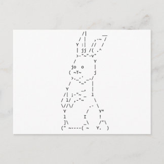 Happy Easter ASCII Bunny Art Feestdagenkaart