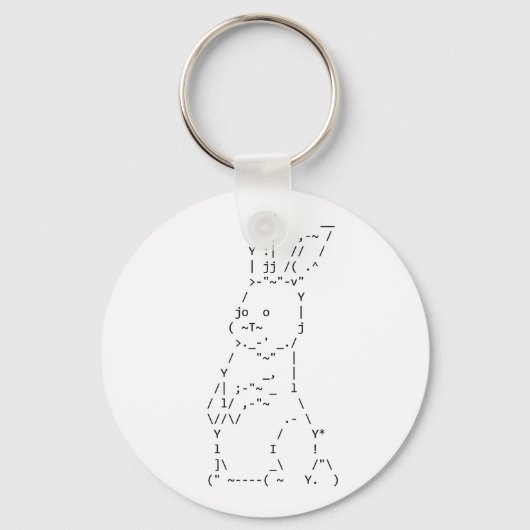Happy Easter ASCII Bunny Art Sleutelhanger (Voorkant)
