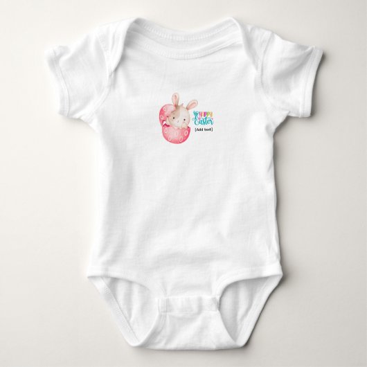 Happy Easter Baby Bunny - Cute Watercolor Egg Body Romper (Voorkant)