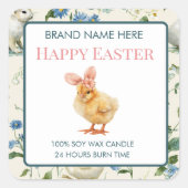 Happy Easter Baby Chick Custom Candle Label (Voorkant)