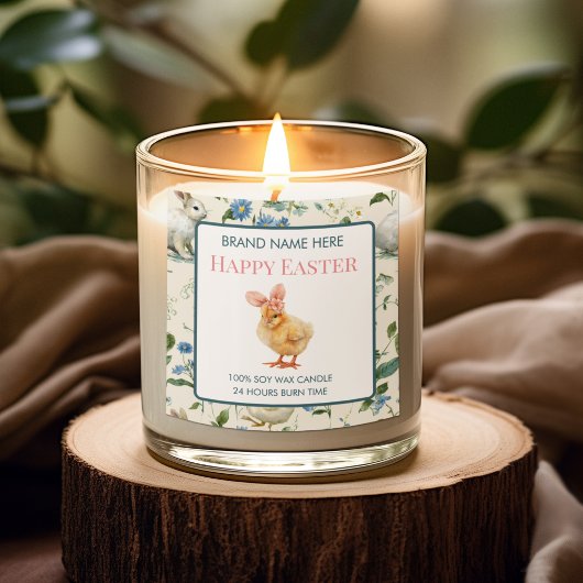 Happy Easter Baby Chick Custom Candle Label