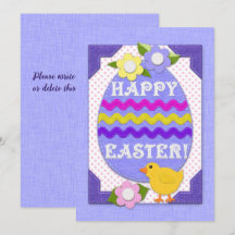 Happy Easter Baby Chick Faux Felt Texture