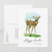 Happy Easter Baby herten en kuikens Feestdagenkaart (Voorkant / Achterkant)