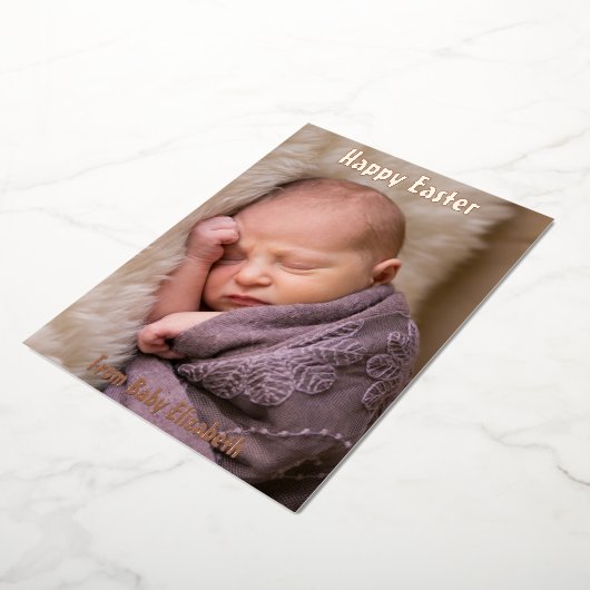 Happy Easter Baby kondiging Folie Uitnodiging (Gedraaid)