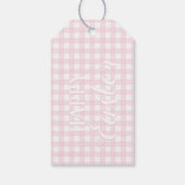 Happy Easter Baby roze Small Gingham, op maat gema Cadeaulabel (Achterkant)
