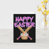 Happy Easter Baseball Bat Ice Cream Drip met Ei Kaart (Gele Bloem)