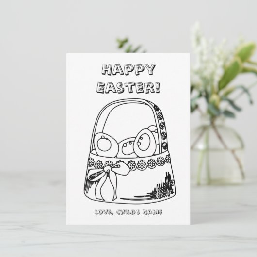Happy Easter Basket Colour Page (Staand voorkant)