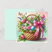 Happy Easter Basket Print Design Kaart (Voorkant / Achterkant)