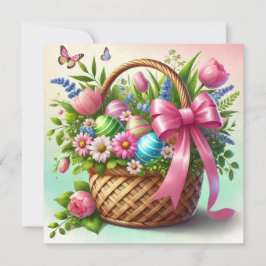 Happy Easter Basket Print Design Kaart