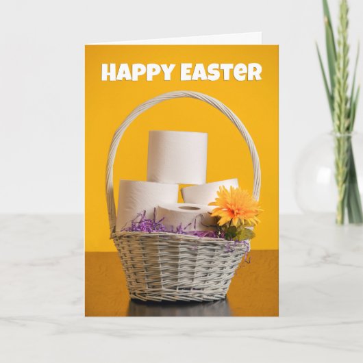 Happy Easter Basket van Toiletpapier Coronavirus Feestdagen Kaart (Voorkant)