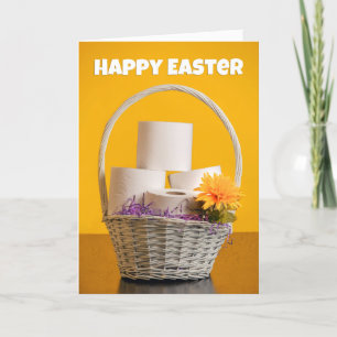 Happy Easter Basket van Toiletpapier Coronavirus Feestdagen Kaart