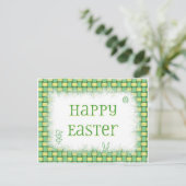 Happy Easter Basket Weave Feestdagenkaart (Staand voorkant)