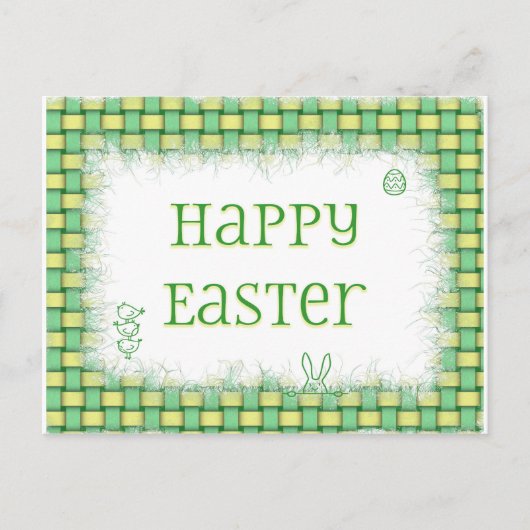 Happy Easter Basket Weave Feestdagenkaart (Voorkant)