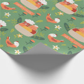 Happy Easter Baskets Spring Flowers Cadeaupapier (Hoek)