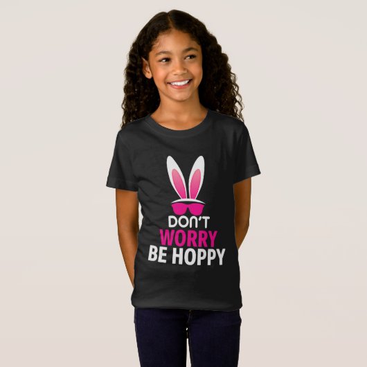 Happy Easter, be Hoppy, paasbunny Fun T-Shirt (Voorkant volledig)