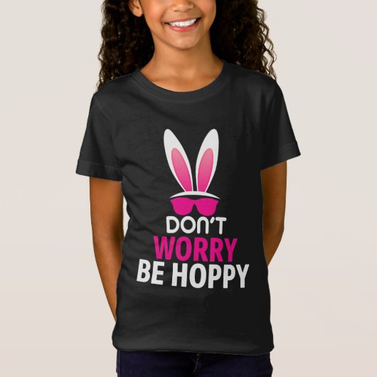 Happy Easter, be Hoppy, paasbunny Fun T-Shirt (Voorkant)