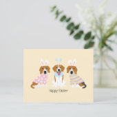 Happy Easter Beagle Honden Briefkaart (Staand voorkant)