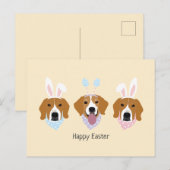 Happy Easter Beagle Honden Briefkaart (Voorkant / Achterkant)