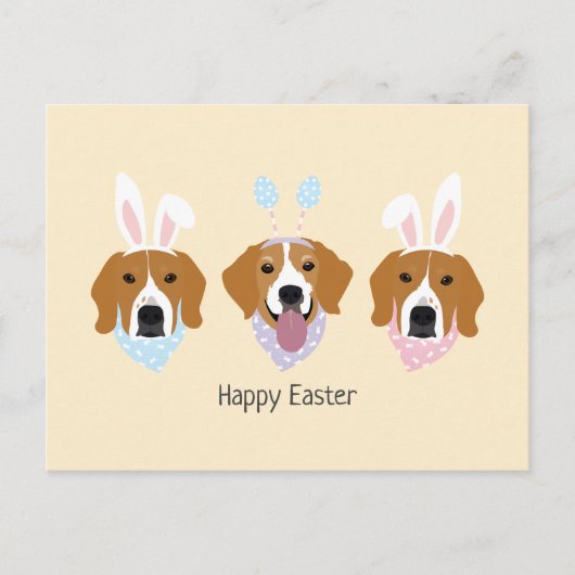Happy Easter Beagle Honden Briefkaart (Voorkant)