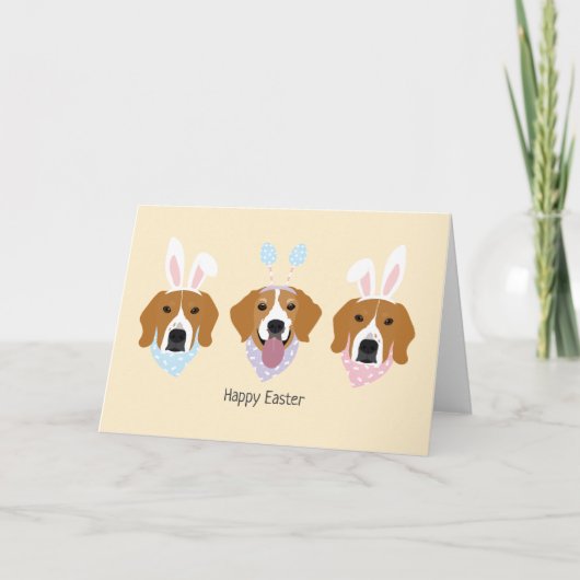 Happy Easter Beagle Honden Feestdagen Kaart (Voorkant)