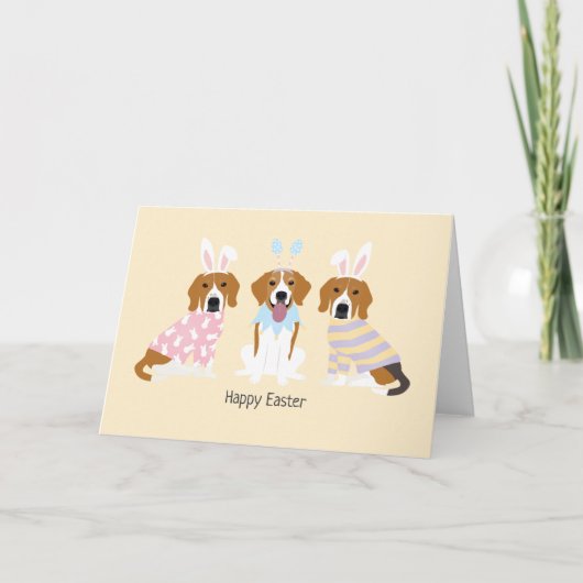 Happy Easter Beagle Honden Feestdagen Kaart (Voorkant)