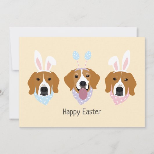 Happy Easter Beagle Honden Feestdagenkaart (Voorkant)