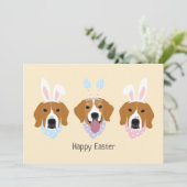 Happy Easter Beagle Honden Feestdagenkaart (Staand voorkant)