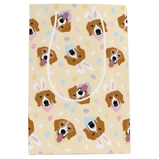 Happy Easter Beagle Honden Medium Cadeauzakje (Voorkant)