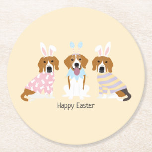 Happy Easter Beagle Honden Ronde Kartonnen Onderzetter