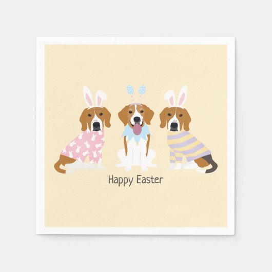 Happy Easter Beagle Honden Servet (Voorkant)