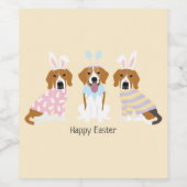 Happy Easter Beagle Honden Wijn Etiket (Enkel label)