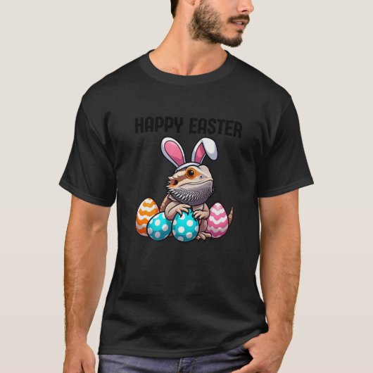 Happy Easter Bearded Dragon Reptile Men Women Kids T-shirt (Voorkant)
