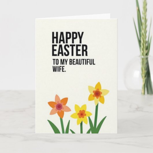 Happy Easter Beautiful Wife Card Kaart (Voorkant)