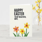 Happy Easter Beautiful Wife Card Kaart (Gele Bloem)