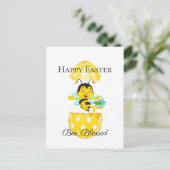 Happy Easter Bee Blessed Cartoon Briefkaart (Staand voorkant)